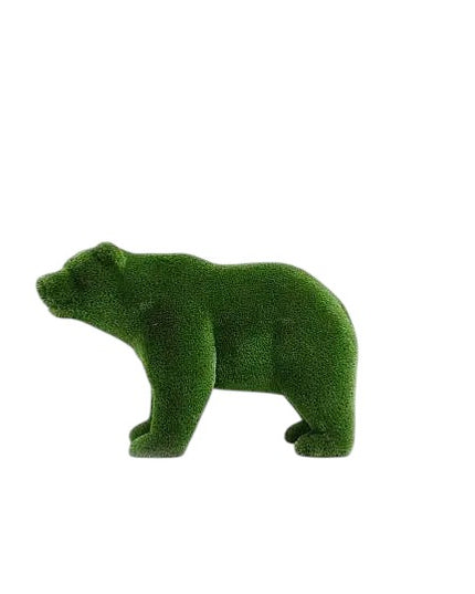 Elion – male bear cub animal topiary on all fours in botanical texture, from the Heritage Collection.