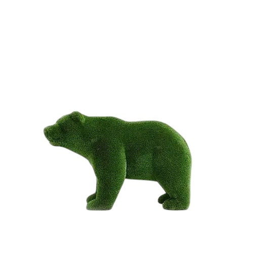 Elion – male bear cub animal topiary on all fours in botanical texture, from the Heritage Collection.