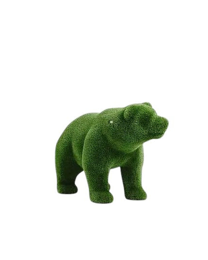 Elion – male bear cub animal topiary on all fours in botanical texture, from the Heritage Collection.