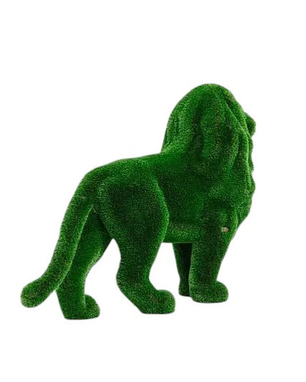Aurelion – older standing lion animal topiary with broad mane in botanical texture from the Heritage Collection, designed for grand landscape settings.