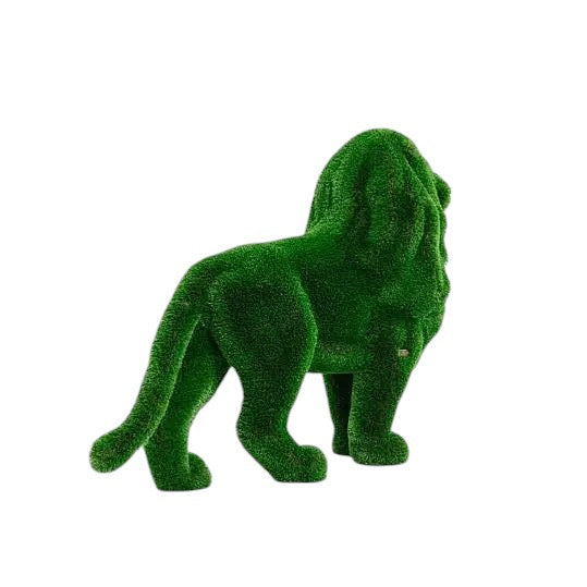 Aurelion – older standing lion animal topiary with broad mane in botanical texture from the Heritage Collection, designed for grand landscape settings.