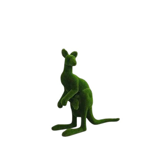 Taleya – female kangaroo animal topiary in botanical texture from the Heritage Collection, designed for elegant garden settings.