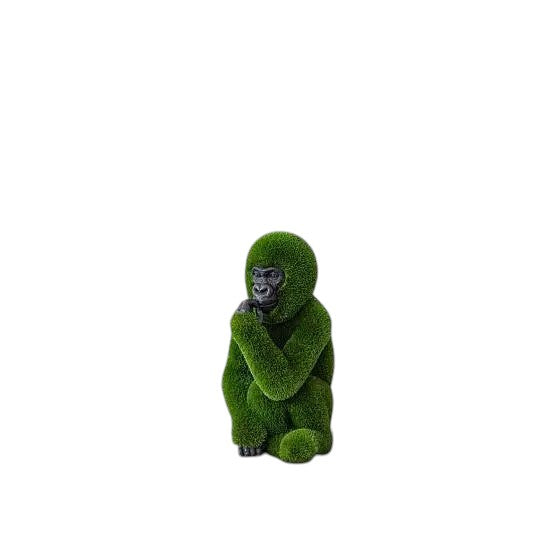 Taji – baby gorilla sculpture in artificial grass from the Journey Collection