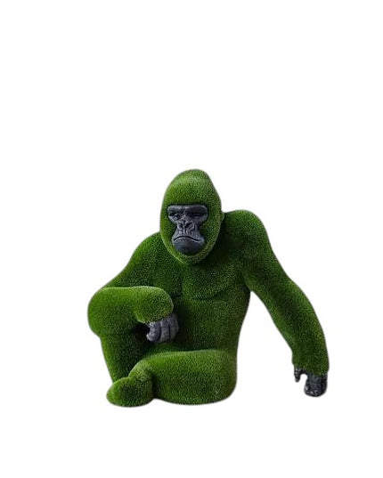 Jabari – large male gorilla sculpture in artificial grass from the Heritage Collection