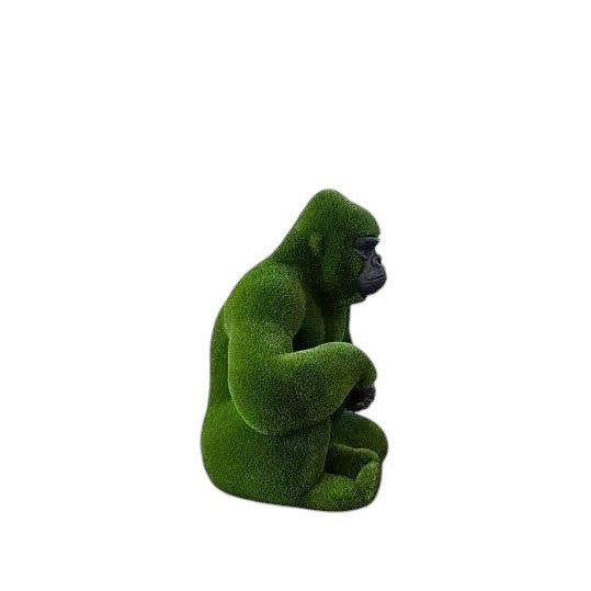 Jabari – large male gorilla sculpture in artificial grass from the Heritage Collection