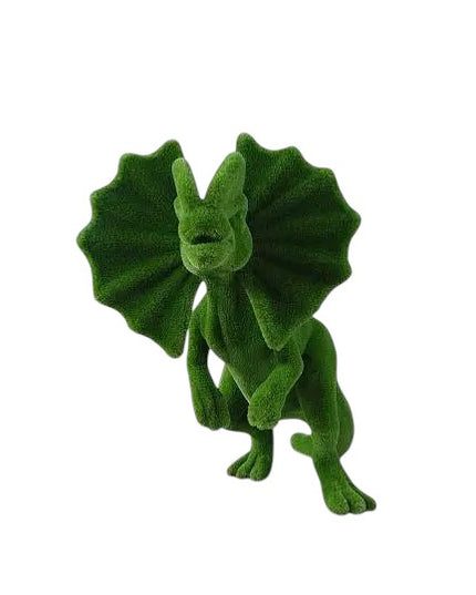 Dilophosaurus dinosaur topiary sculpture with frills flared – Prehistoric Collection

