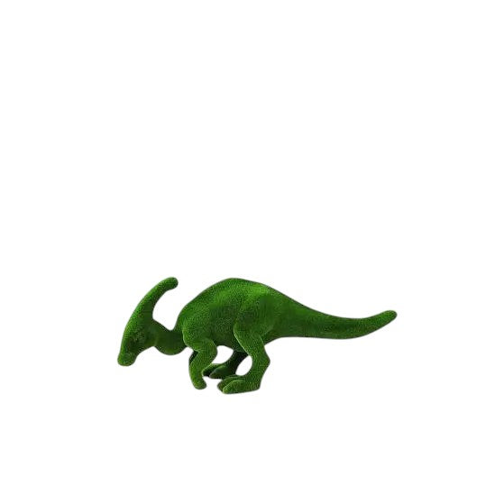 Small parasaurolophus dinosaur topiary sculpture in artificial grass – Prehistoric Collection

