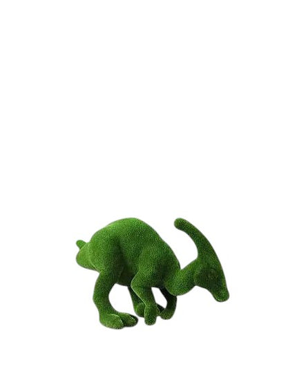 Small parasaurolophus dinosaur topiary sculpture in artificial grass – Prehistoric Collection

