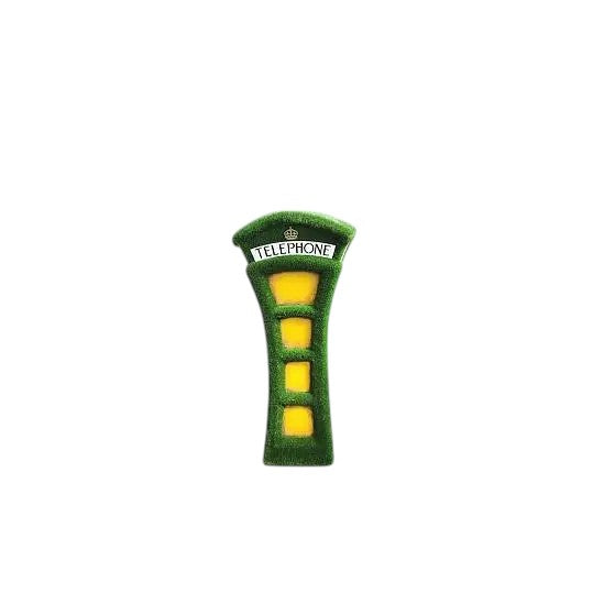 Abstracted London telephone box topiary sculpture in artificial grass – World Icons Collection

