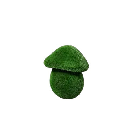 Porcini mushroom sculptures in large size wrapped in artificial grass, botanical topiary design

