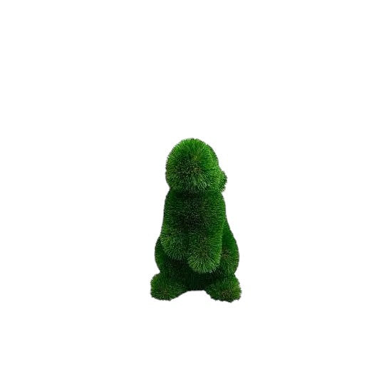 Wren, a baby rabbit topiary sculpture in artificial grass, posed upright in an alert stance from the Grace Collection.