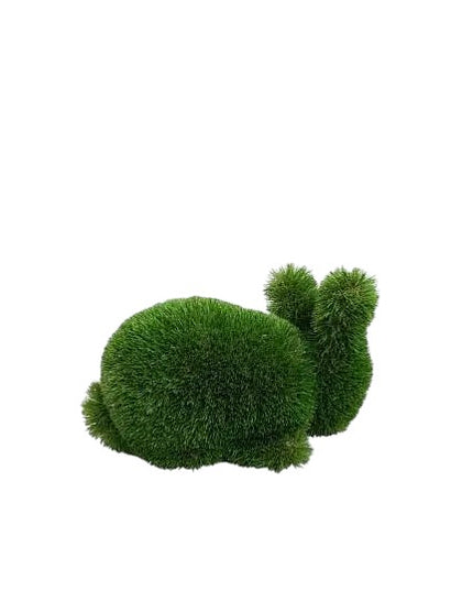 Fern, a baby rabbit topiary sculpture in artificial grass, seated with quiet poise from the Grace Collection.