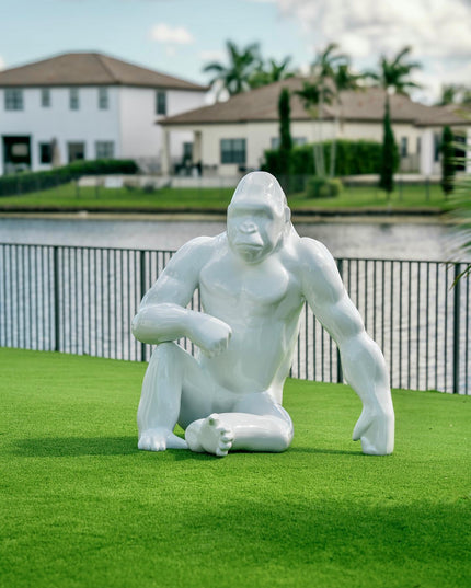 Life-size contemporary gorilla statue for garden or interior