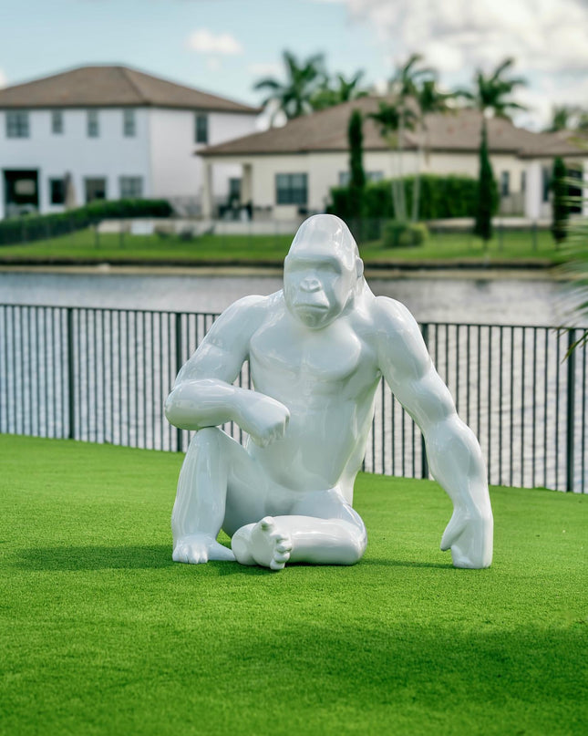 Life-size contemporary gorilla statue for garden or interior