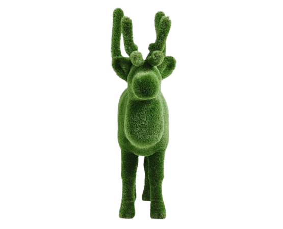 Noelle – reindeer animal topiary in botanical texture from the Grace Collection, designed for festive and refined landscape installations.