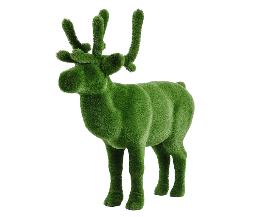 Noelle – reindeer animal topiary in botanical texture from the Grace Collection, designed for festive and refined landscape installations.