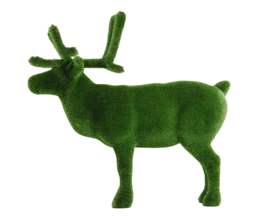 Noelle – reindeer animal topiary in botanical texture from the Grace Collection, designed for festive and refined landscape installations.