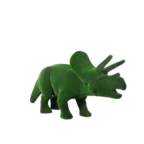 Triceratops dinosaur topiary sculpture in artificial grass – Prehistoric Collection

