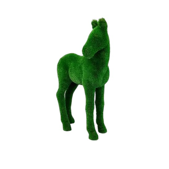 Ayla – foal horse animal topiary in botanical texture from the Grace Collection, designed for serene garden and courtyard installations.