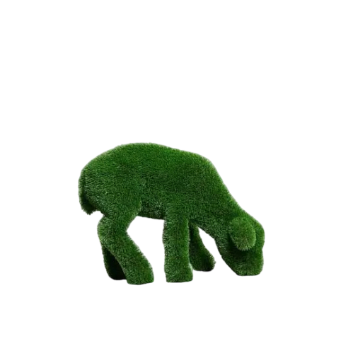 Solenne – grazing lamb sculpture in botanical texture from the Grace Collection, designed for pastoral-style garden landscapes.