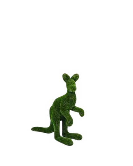 Kovi – joey kangaroo animal topiary in botanical texture from the Journey Collection, designed for refined outdoor landscapes.