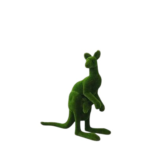 Taleya – female kangaroo animal topiary in botanical texture from the Heritage Collection, designed for elegant garden settings.